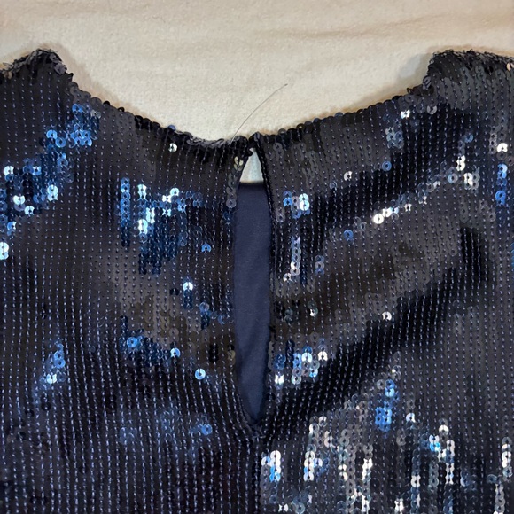 NWOT Joie Sequin Sheath Cocktail Dress Navy Tassel SzS 20s Flapper Disco Vegas - Picture 9 of 11